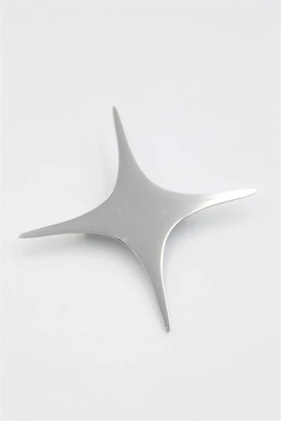 Çelik Yıldız Broş - Gümüş - 2