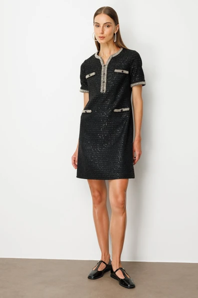 Boncuk İşlemeli Tüvit Elbise Ekol