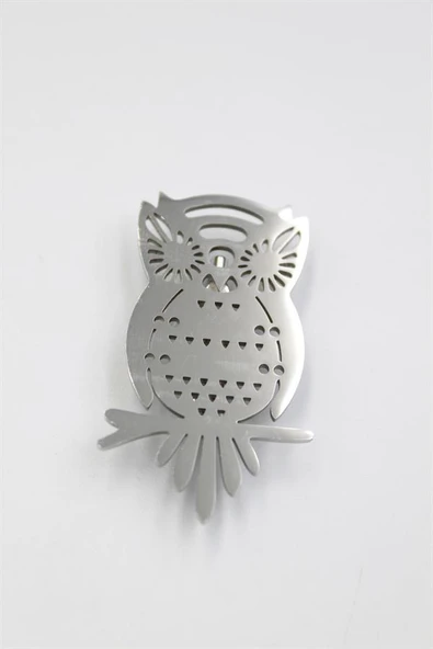 Çelik Baykuş Broş - Gümüş