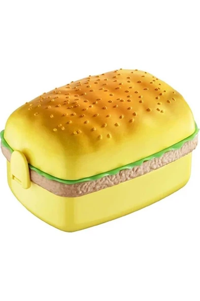 Dikdörtgen Hamburger Beslenme Kutusu Yemek Kuruyemiş Salata Saklama Kabı Okul Menü Çocuk Çantası - 5