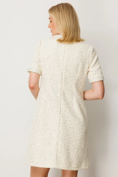 Boncuk İşlemeli Tüvit Elbise Ekol - 6