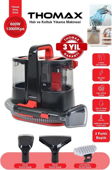 Rowermax Thomax Halı Koltuk Yıkama Makinesi Leke Çıkarma Halı Koltuk Fırçalama Makinesi - Resim 3