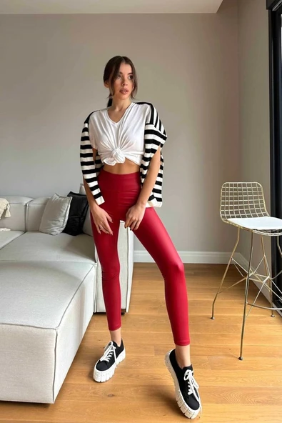 Kadın Yüksek Bel Içi şardonlu Fırsat ürün Toparlayıcı Tayt - Resim 10