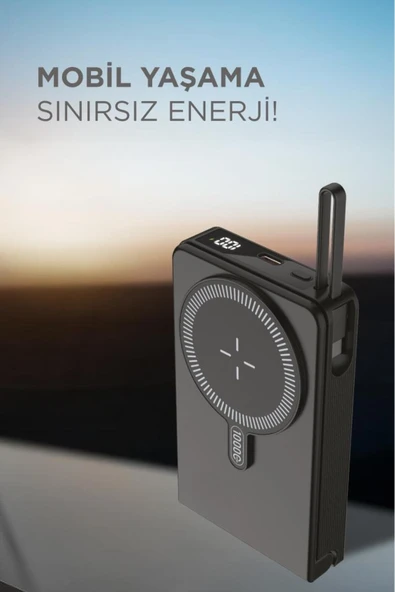 1019 10000 mAh MagSafe (Kablosuz) Type-C 22,5 W Hızlı Şarj Powerbank - 3