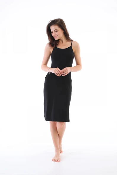 3165  Kadın Modal Askılı Jüpon Kombinezon - Resim 4