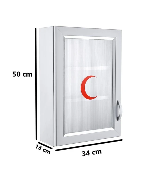 Omnipazar CLK-159 PVC İlk Yardım Ecza Dolabı 3 Raflı Kapaklı Beyaz - 2