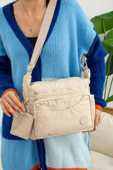 Klinkır Kadın Postacı Çanta Çok Cepli 30*20 Cm Su İtici Kumaş Bayan Çapraz Askılı Omuz Çantası - Resim 8