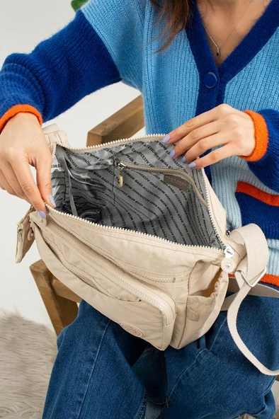 Klinkır Kadın Postacı Çanta Çok Cepli 30*20 Cm Su İtici Kumaş Bayan Çapraz Askılı Omuz Çantası - Resim 10