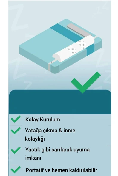 Wellgro 140 cm Sünger Yatak Bariyeri, Çocuk yatak kenar korkuluğu - Resim 5