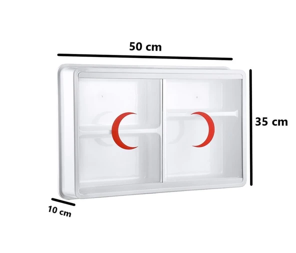 Omnipazar CLK-158 Plastik Küçük İlk Yardım Ecza Dolabı 4 Bölmeli Beyaz - 2