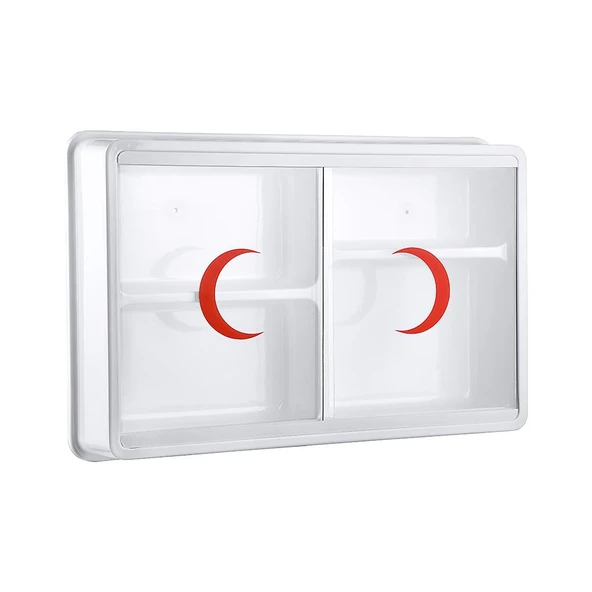 Omnipazar CLK-158 Plastik Küçük İlk Yardım Ecza Dolabı 4 Bölmeli Beyaz