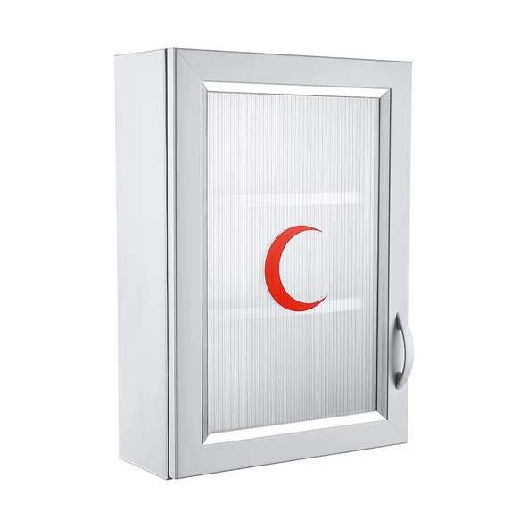 Omnipazar CLK-159 PVC İlk Yardım Ecza Dolabı 3 Raflı Kapaklı Beyaz
