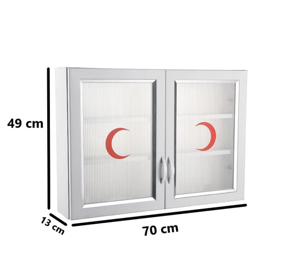 Omnipazar CLK-846 PVC İlk Yardım Ecza Dolabı 2 Kapaklı Beyaz - 2