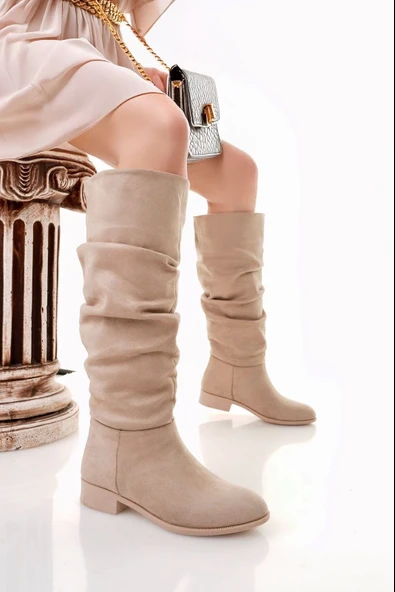 WİNDA BEJ SÜET KÖRÜKLÜ ÇİZME ürün görseli