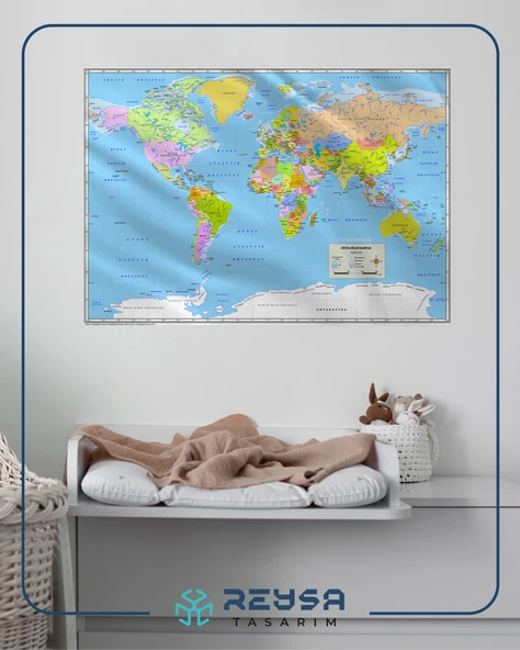 Dünya Haritası Posteri 70x100 cm - 2