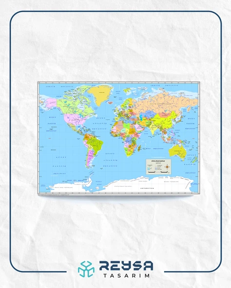 Dünya Haritası Posteri 50x70 cm