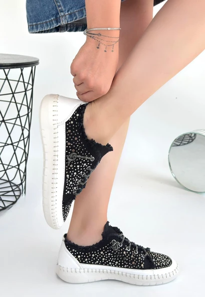 Guji Siyah Kot Bağcıklı Spor Ayakkabı - Resim 2