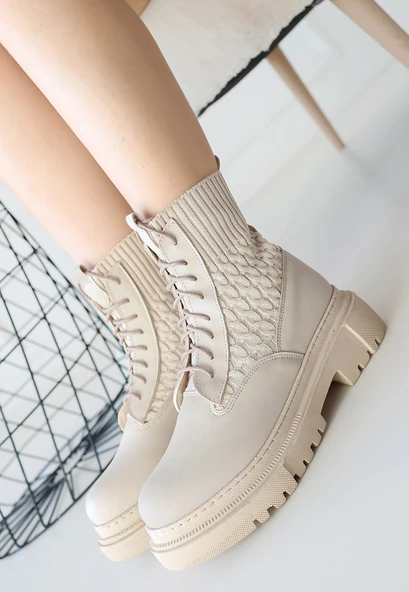 Utag Bej Cilt Bağcıklı Bot - Resim 2