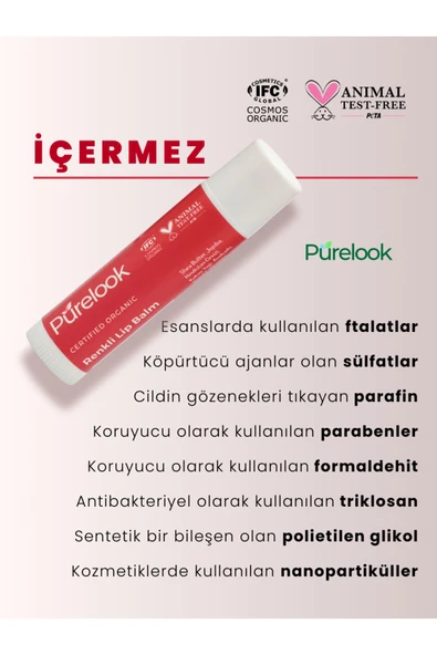 Purelook Renkli Lip Balm 5 ML Organik - 4