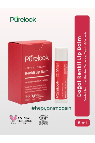 Purelook Renkli Lip Balm 5 ML Organik