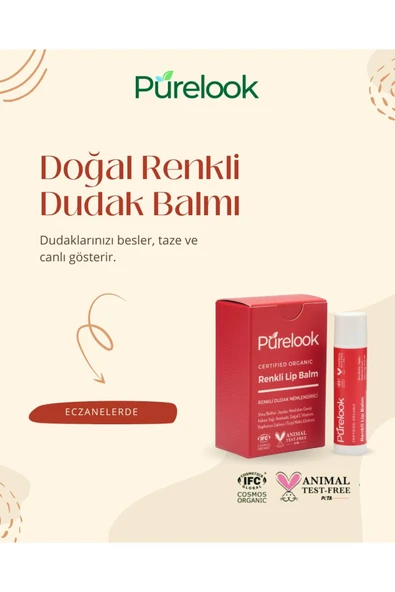 Purelook Renkli Lip Balm 5 ML Organik - 6