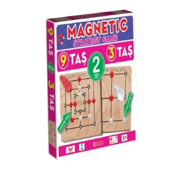 1531549 Manyetik Strateji Oyunları 9 Taş + 3 Taş -Dıytoy - 1