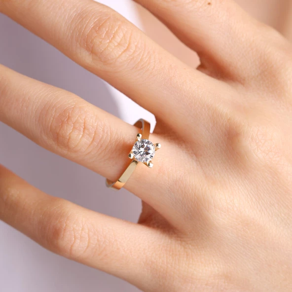 Altın Tektaş Yüzük - Resim 2