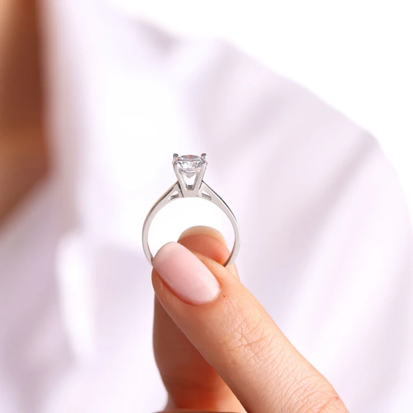 Tektaş & Beştaş Beyaz Altın Yüzük - Resim 4