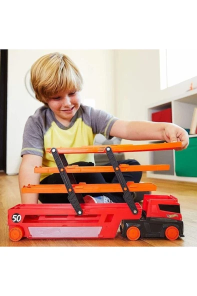 HOT WHEELS Bf Market Ghr48 Mega Tır (Kırmızı-Turuncu) - Resim 4