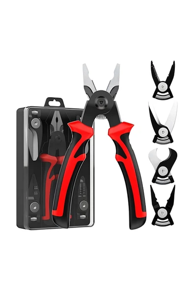 5 Başlıklı Pense Seti Kablo Pensesi Çok Amaçlı Fonksiyonlu Değiştirilebilir 2 Yıl Garanti