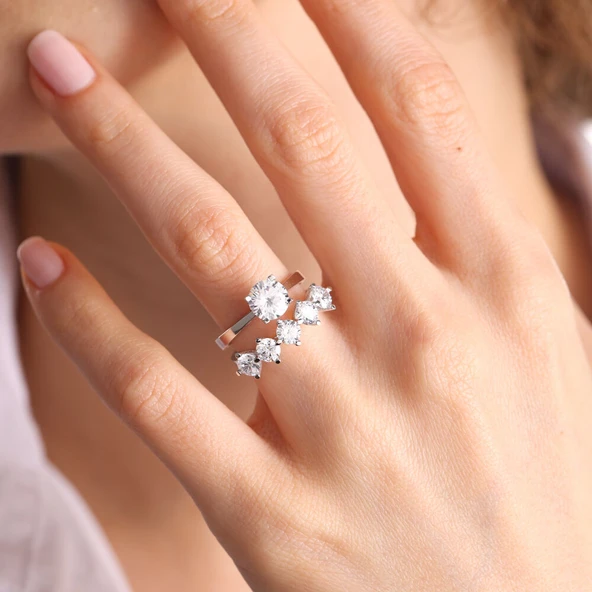 Tektaş & Beştaş Beyaz Altın Yüzük - Resim 2