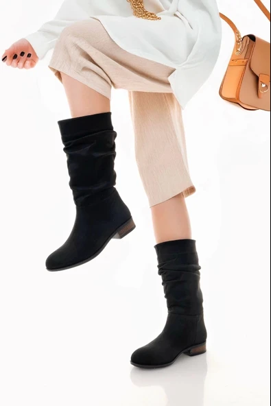 Plod Siyah Süet Çizme - 3