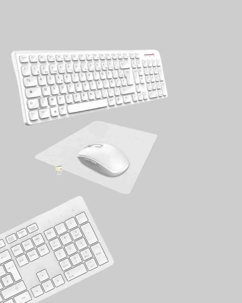 USB Alıcılı Kablosuz Klavye Mouse - Geniş Uyumluluk, Sessiz Tuşlar - 3