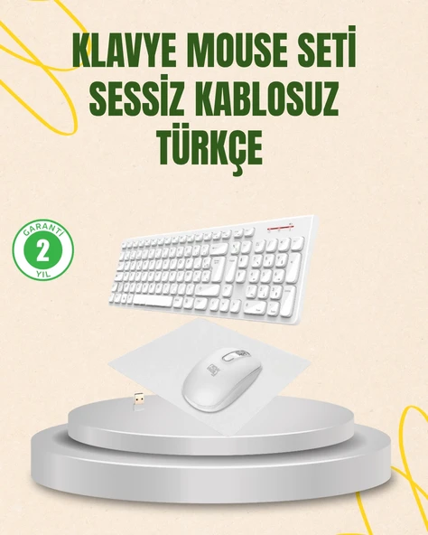 Kablosuz Klavye ve Mouse Seti - Ergonomik Tasarım, Sessiz Kullanım, Geniş Uyumluluk ürün görseli 1
