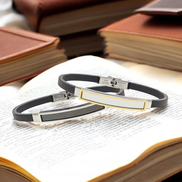 İsim Yazılabilir Kişiselleştirilebilir Çelik Bileklik 3183SCB011 - Resim 2