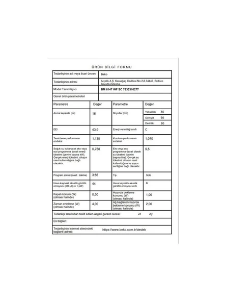 Beko BM 6147 WF SC 6 Programlı Bulaşık Makinesi - 5