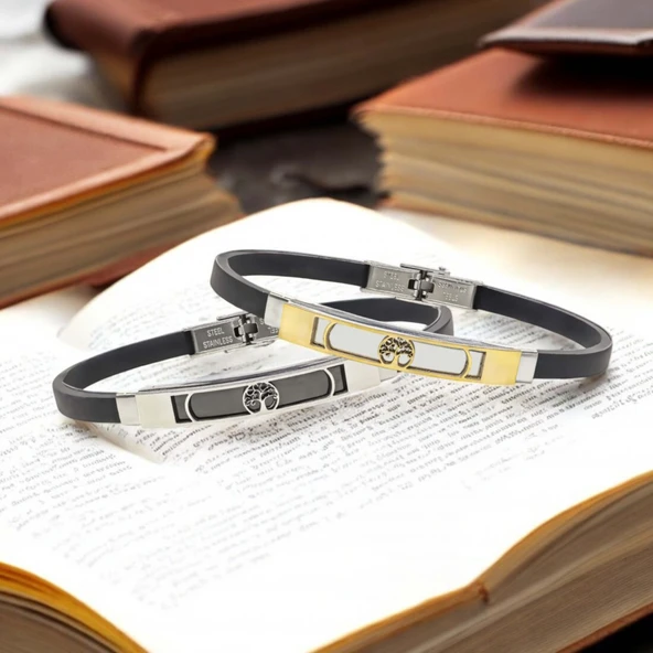 Hayat Ağacı Desenli Çelik Bileklik 3183SCB026 - Resim 2