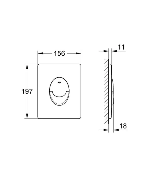 GROHE Skate Air Kumanda Paneli, Krom, 38505000 - 2
