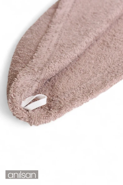 %100 Pamuk Kahverengi Havlu Bone Saç Kurutma Bonesi Kafa Havlusu Duş Banyo Bonesi Islak Saç Kurulama Bone - 4