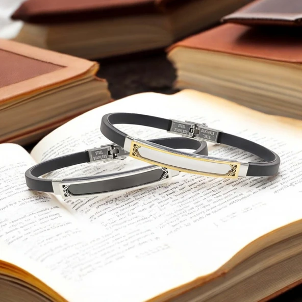 İsim Yazılabilir Kişiselleştirilebilir Çelik Bileklik 3183SCB024 - Resim 2