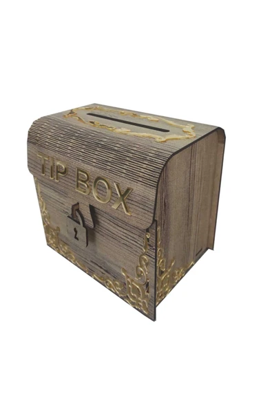 Ahşap Aynalı Pleksili Tip Box Kumbara Ve Bahşiş Kutusu Tipbox - 4
