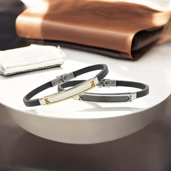 İsim Yazılabilir Kişiselleştirilebilir Çelik Bileklik 3183SCB024 - Resim 4