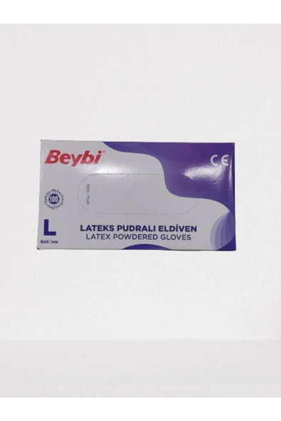 Lateks Pudralı Tek Kullanımlık Eldiven L - 1