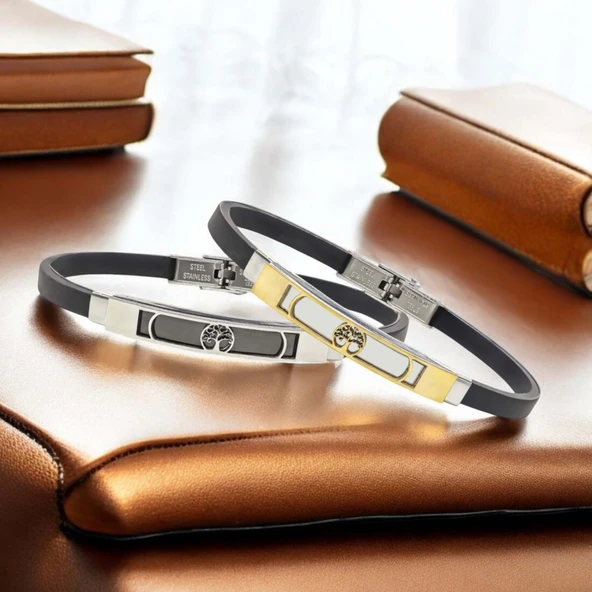 Hayat Ağacı Desenli Çelik Bileklik 3183SCB026 - Resim 3