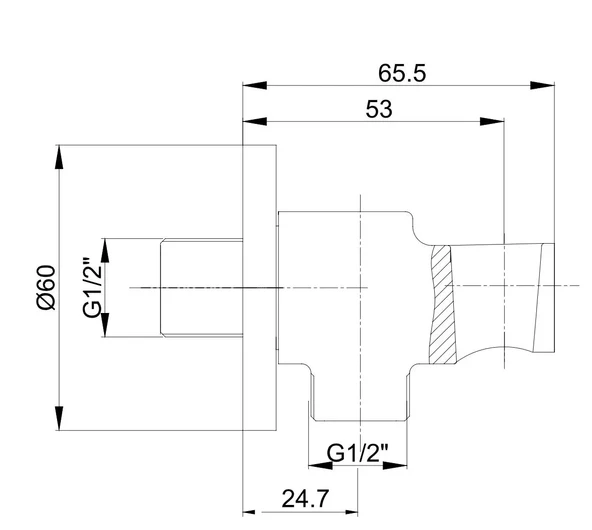 ECA Duş Çıkış Dirseği, Mat Siyah, 102199603C1 - 2
