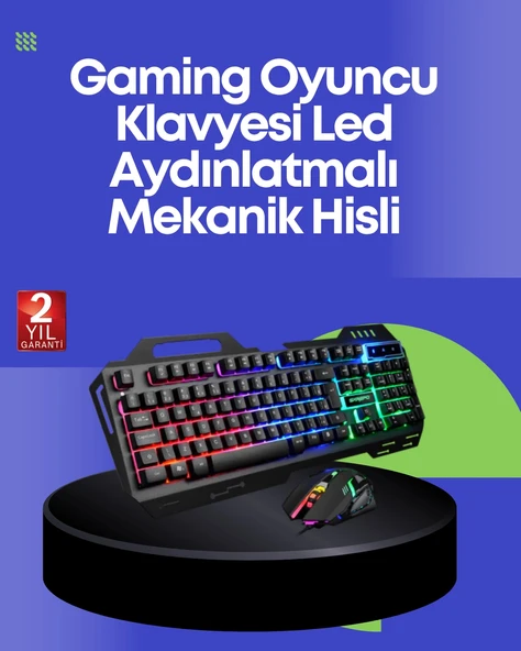 PG8018 LED Aydınlatmalı Mekanik Klavye Mouse – Oyunlarda Üstün Performans - 1