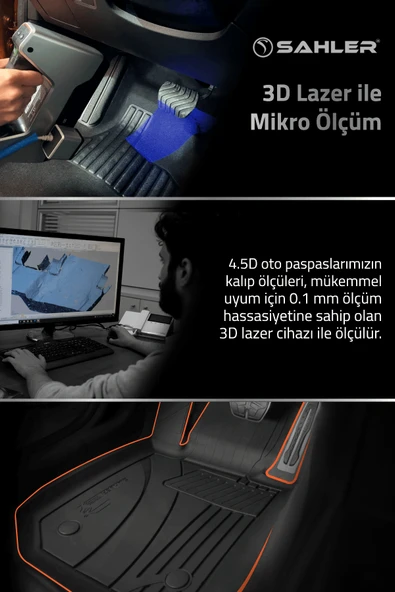 Sahler Renault Megane E-Tech 2022+  4.5D Havuzlu Paspas Siyah - Resim 5