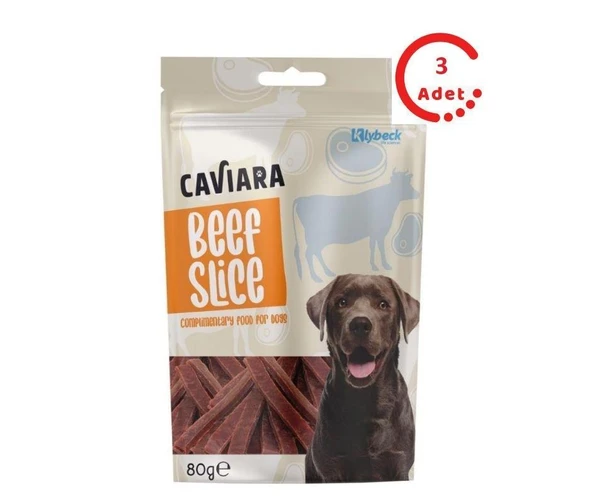 Caviara Kurutulmuş Sığır Dilimleri Köpek Ödülü 80 Gr x 3 Adet ürün görseli 1