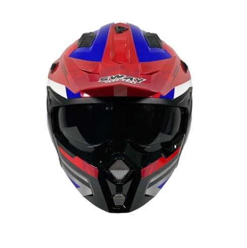 Sway X1-X Seul Track Modüler Full Face Çene Sökülebilen Motosiklet Kaskı XL Beden Beyaz Kırmızı - 2