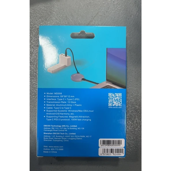 Oscoo MD008 1 TB 10GBPS Type C +Type C(Pd) Taşınabilir SSD - 10